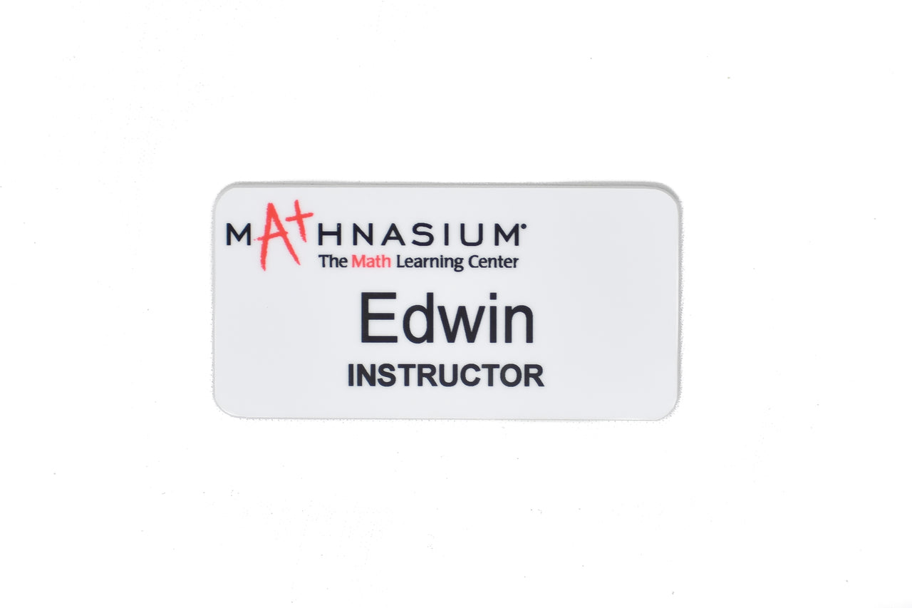 Mathnasium Unisub Plastic Name Tag with Magnet Backing