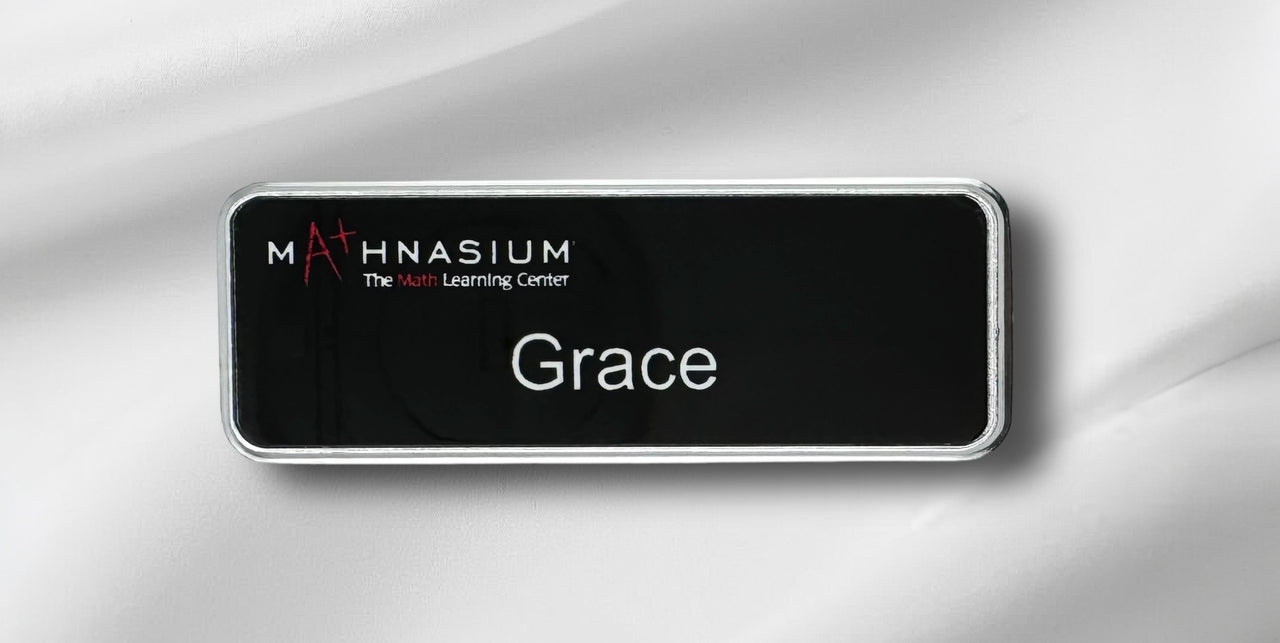 Mathnasium Silver Metal Frame with Metal Faceplate with Magnet Backing