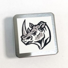 Custom 1" Square Stainless Steel Backed Pins