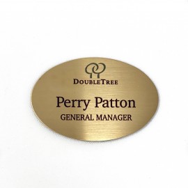 Brass Oval Name Tag